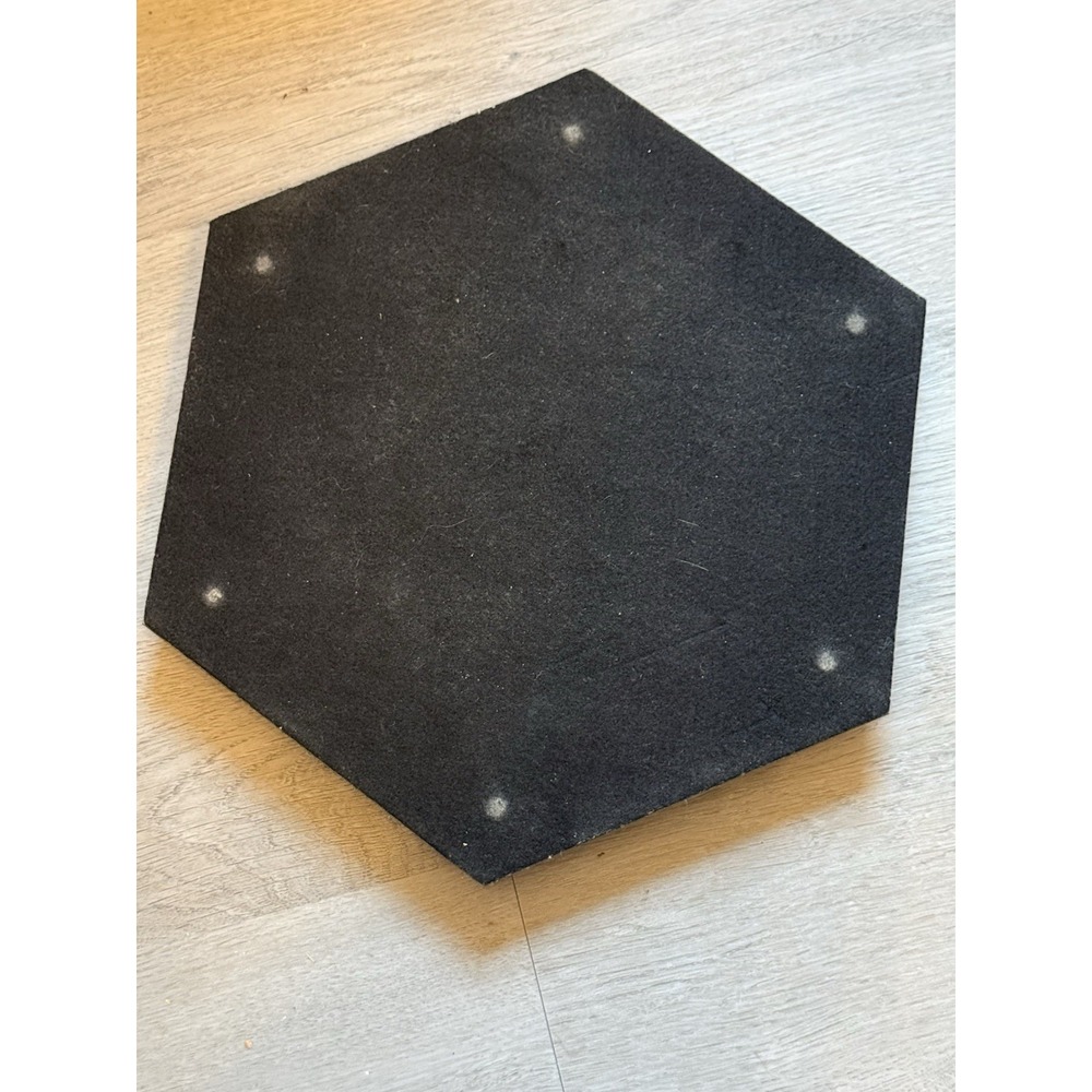 Hexagon Beveled Mirrored Vanity Tray Brass Tone Rail VTG Hollywood Regency 12" - Picture 5 of 7